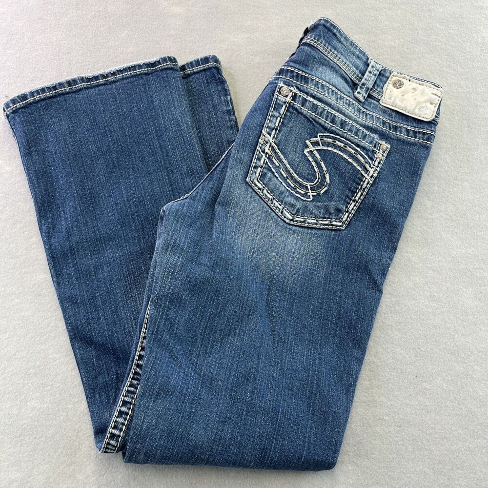 Silver Jeans Womens 32x32 Blue Suki Dark Wash Western Glove Works Denim